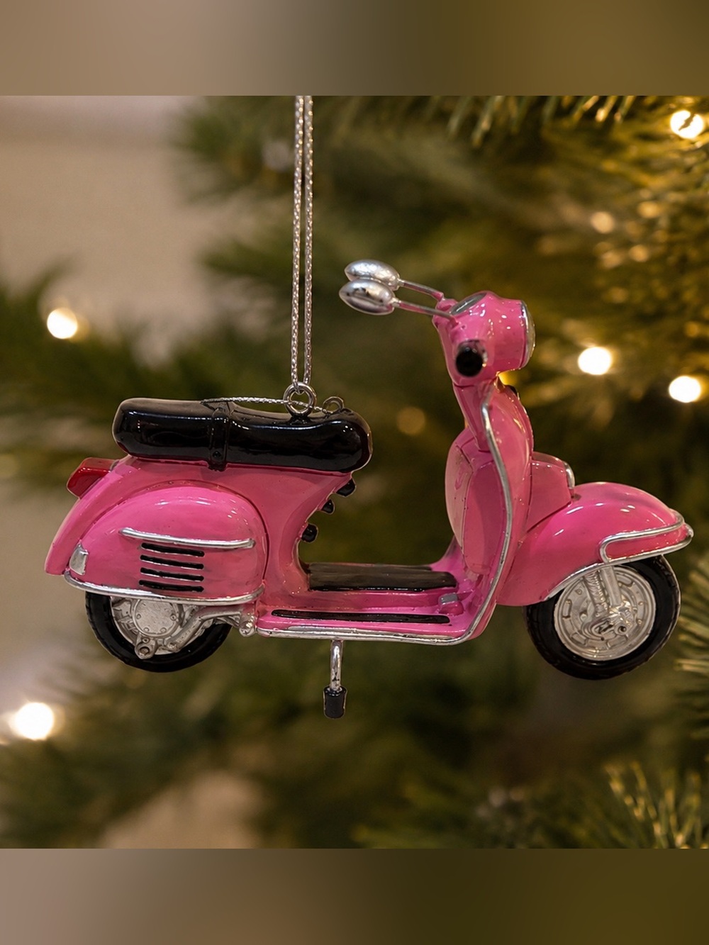 Macy's Pink Vintage-Style Vespa Scooter Ornament Retro Christmas Tree Decor